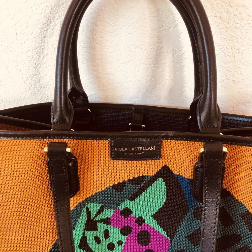 Viola Castellani Atena-Tiger Leather Italy New